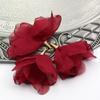 Szyfonowy kwiatek w tulejce bordowy 80mm
