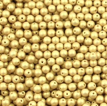 Round Beads Powdery - Light Gold 6mm [20szt]