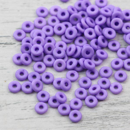 O bead donut 4x1mm Alabaster Violet Silk Mat [2,5g]