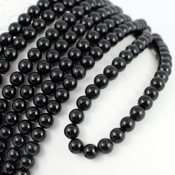Turmalin czarny kula gładka 6mm [sznur 39cm]