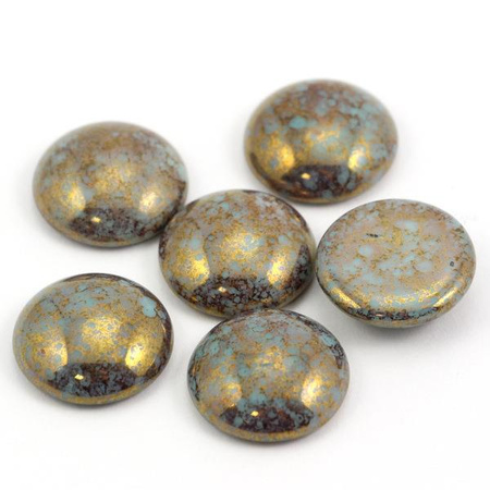 Kaboszon Les Perles par Puca Opaque Aqua Bronze 18mm