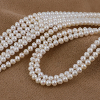 Perła słodkowodna biała kula 5mm [sznur 40cm]