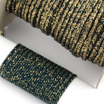 Sznurek sutasz POLSKI 3mm emerald + złoty [1metr]