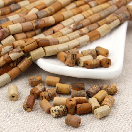 Jaspis krajobrazowy wałek 8x6mm