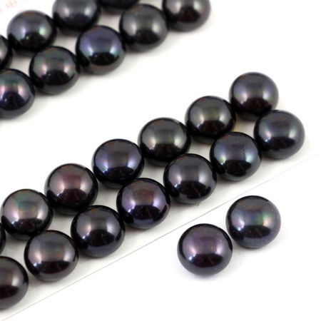 Perła czarna do połowy wiercona 10,5-11mm [para]