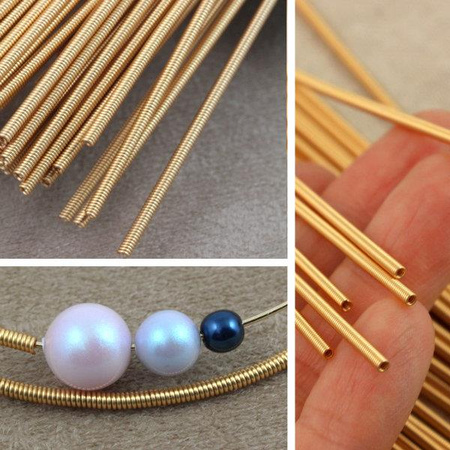 Sprężynka a la wire wrapping złota 1mm