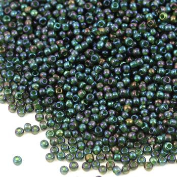 Toho Round 11/0 Inside-Color Rainbow Montana Blue/Opaque Green-Lined [10g]