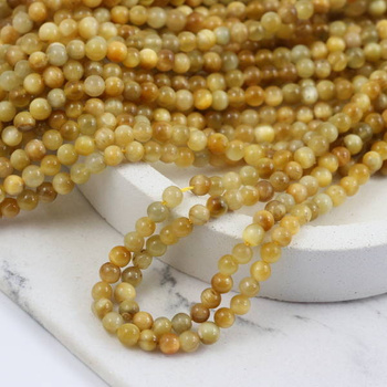 Tygrysie oko żółte kula gładka 4mm [sznur 39cm]