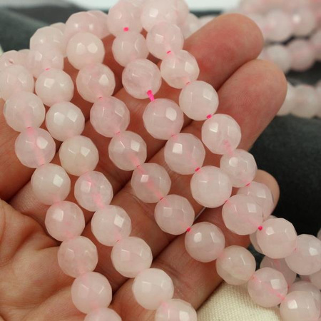 Kwarc różowy kula fasetowana 10mm