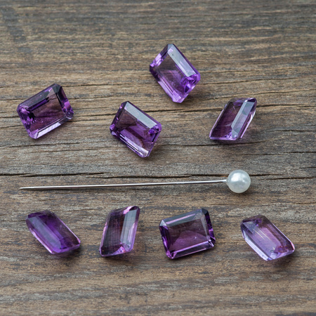 Ametyst fasetowany do oprawy jubilerskiej prostokąt 9x7mm