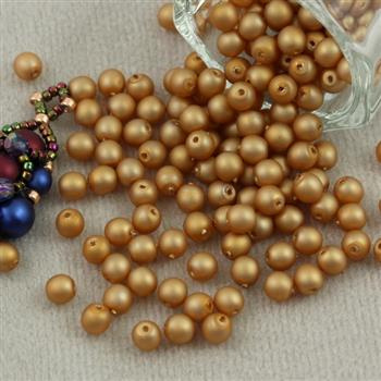Round Beads Velvet Brass 4mm [50szt]