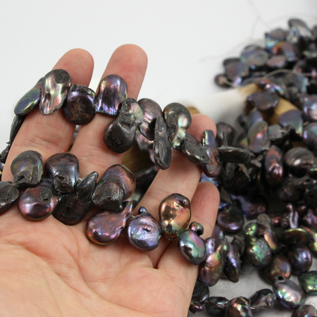 Perła słodkowodna fioletowa nieregularna baroque 14-24mm