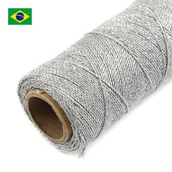 Sznurek do makramy brazylijski woskowany Metallic Silver 1mm [1metr]