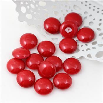 Kaboszon szklany czerwony moneta 14mm