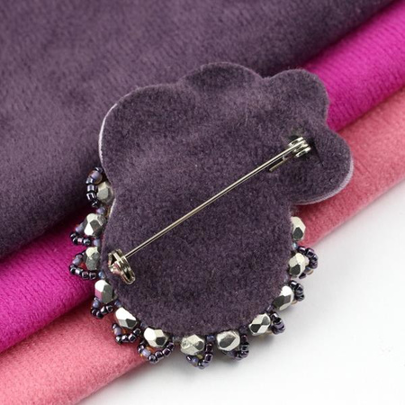 Welurowa dzianina do wykończeń lilaróż 30x20cm