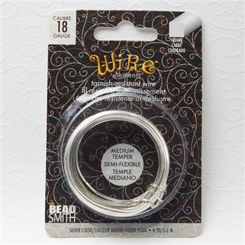 Beadsmith Drut miedziany kwadratowy SILVER 1mm/3,6m