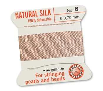 Griffin Nici jedwabne z igłą light pink 0,70mm [2m]