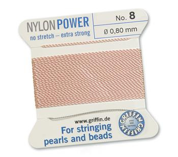 Griffin Nici nylonowe z igłą light pink 0,80mm [2m]