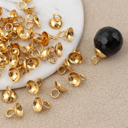 Kapturek miseczka krawatka stal szlachetna pozłacana 6mm