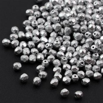 Fire Polish 3mm Aluminium Silver [40szt]