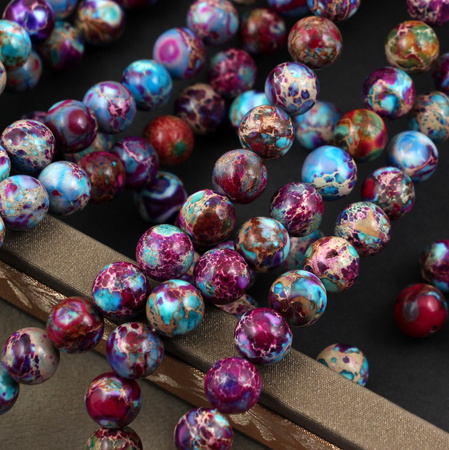 Jaspis lazurowe wybrzeże kula fioletowo-niebieska 10mm