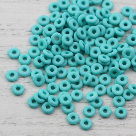 O bead donut 4x1mm Alabaster Turquoise Silk Mat [2,5g]