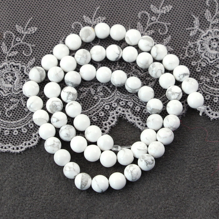 Zestaw do samodzielnego wykonania bransoletek na gumce z HOWLITU BIAŁEGO (kulki 6mm)