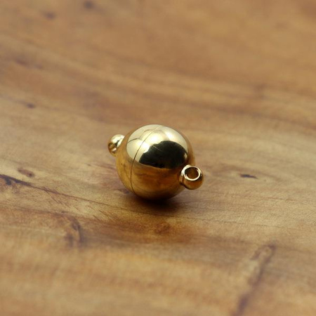 Zapięcie magnetyczne pozłacane kula stal szlachetna 10mm