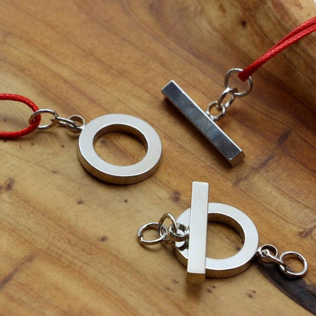 Zapięcie przekładane toggle srebrne 20mm