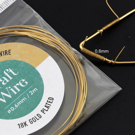 Drut ze stali szlachetnej pozłacany 0,6mm/2m
