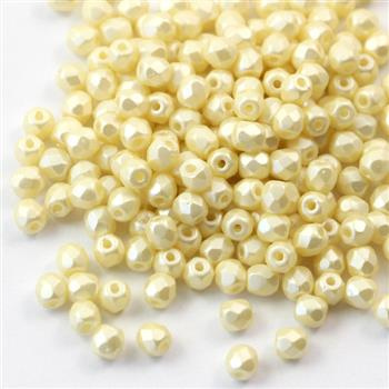 Fire Polish 3mm Alabaster Pastel  Cream  [40szt]