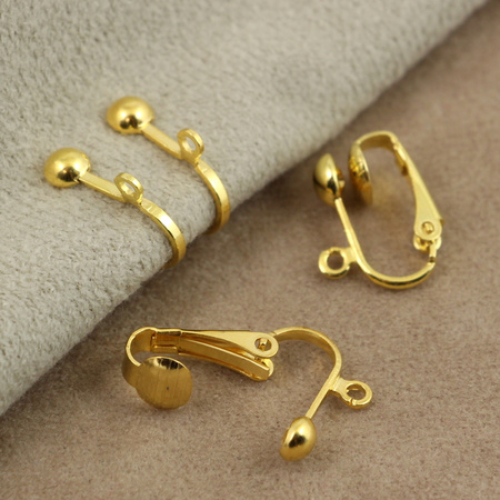 Baza klipsów złota metalowa 17x13mm [para]