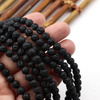 Lawa wulkaniczna czarna kula 6mm [sznur 39cm]