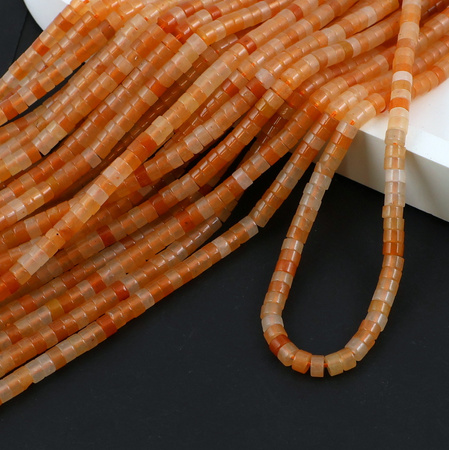 Agat karneolowy dysk 4x2mm [sznur 38cm]