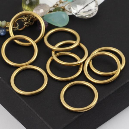 Kółko obręcz ogniwo zamknięte stal szlachetna pozłacana PVD 20mm