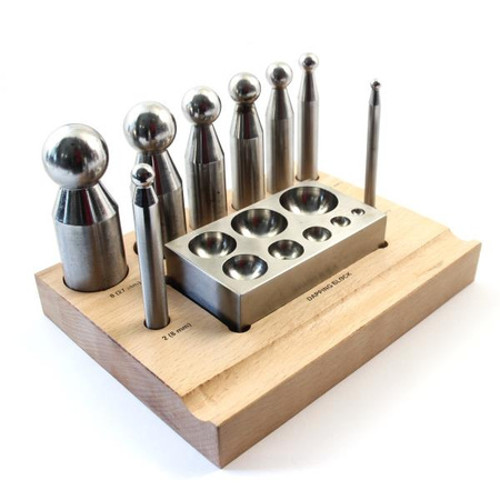 Anka stalowa - 8 gniazd, puncyny, podstawa, kowadło