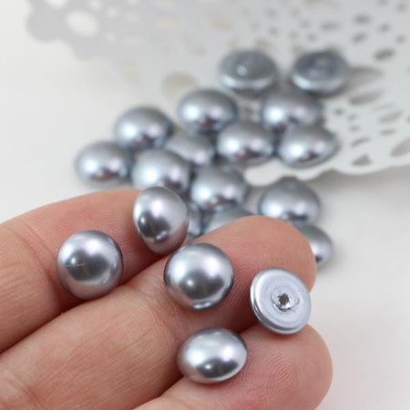 Glass Pearl Cabochon Light Grey 10mm