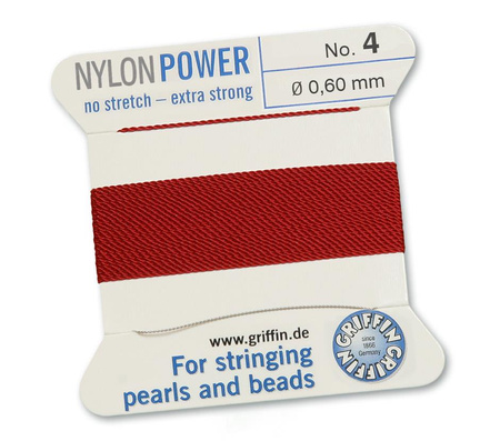 Griffin Nici nylonowe z igłą garnet 0,60mm [2m]