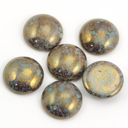 Kaboszon Les Perles par Puca Opaque Aqua Bronze 18mm