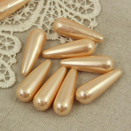 Perła seashell kropla brzoskwiniowa 30x10mm