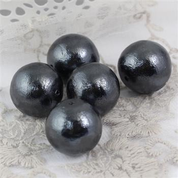 Miyuki Cotton Pearls Black kula 20mm