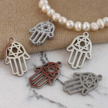 Zawieszka ręka fatimy hamsa stal szlachetna 18x12mm