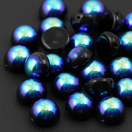 Dome Bead półkula 10x6mm Jet AB