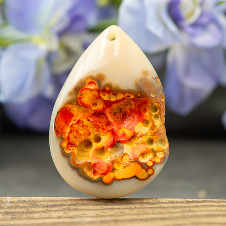 Zawieszka agat łezka 49x33mm