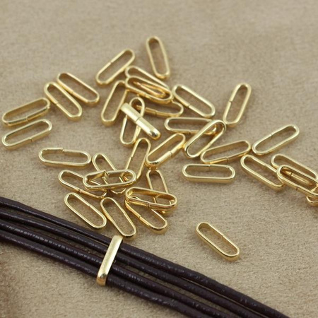 Ogniwo ozdobne owalne otwarte 10x3,5mm stal szlachetna pozłacana