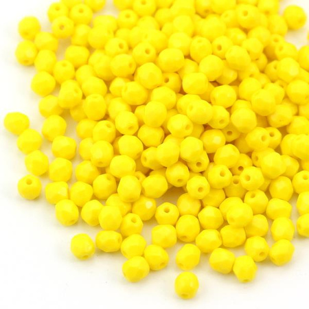 Fire Polish 4mm Opaque Yellow [20szt]