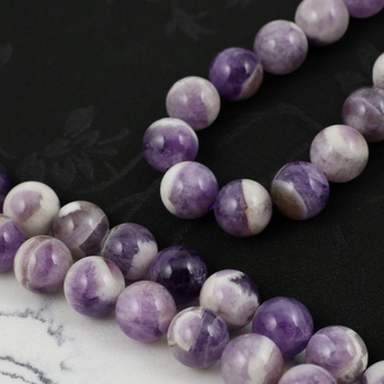 Ametyst chevron kula gładka 12mm