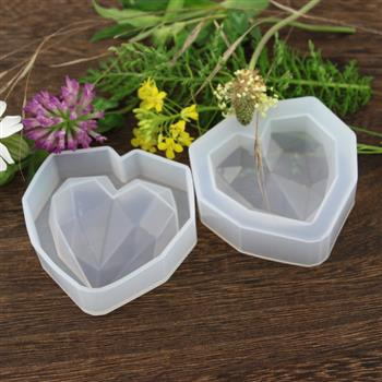 Forma silikonowa do odlewów z żywicy serce fasetowane 42x42mm