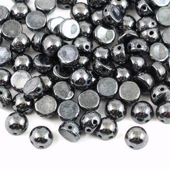 CzechMates Cabochon 6mm Jet Hematite [10szt]