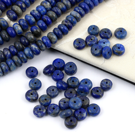 Lapis lazuli z pirytem oponka gładka 8x4mm